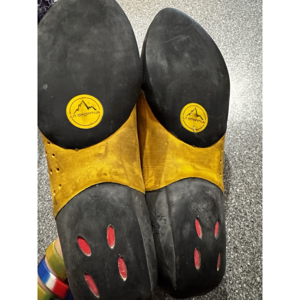 LA Sportiva OXYGYM Size 13 climbing shoe vegan yellow washable rock Used SB23 - Picture 2 of 6